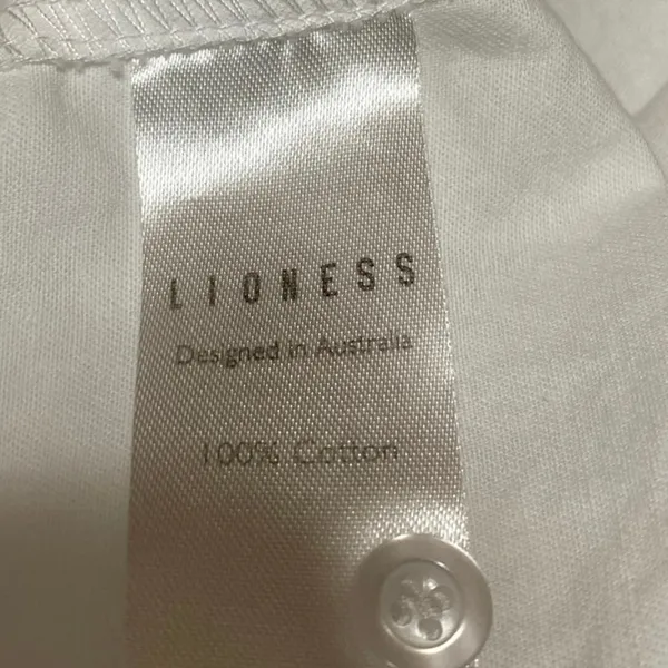 Lioness Women's White Open Back Long Sleeve Button Up Shirt Crop Top Size M - Image 4