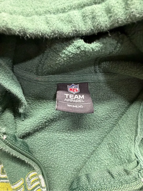 Green Bay Packers Women’s Full Zip Hoodie Green NFL Approx Large - Image 8