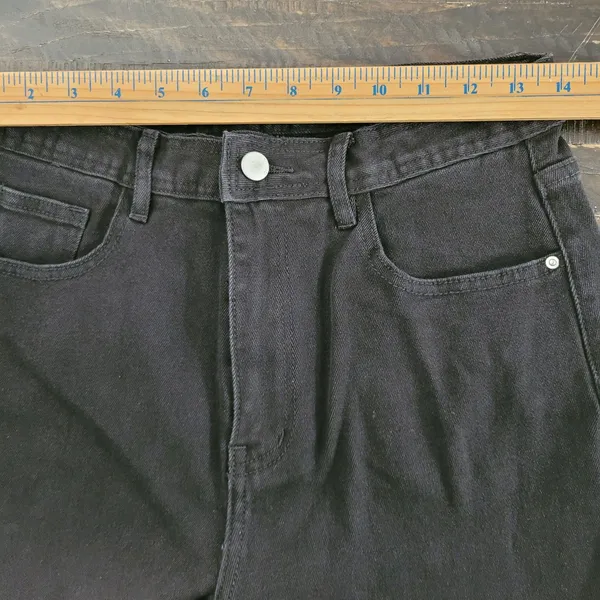 Cider Women's Medium High-Rise Wide Leg Black Denim Jeans NWT - Image 5