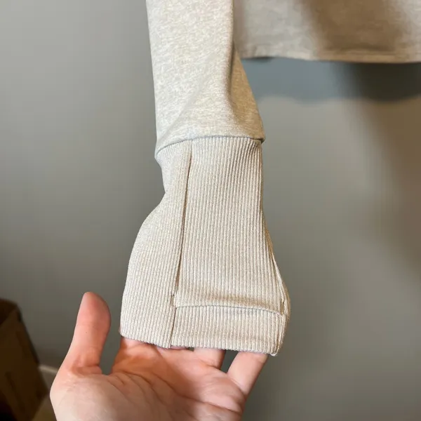 Athleta Softluxe Top Women's Small Gray Mock Neck Raglan Thumbhole - Image 5