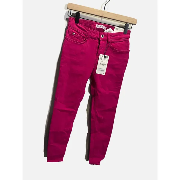 Zara Skinny Jeans Womens 4 Pink Mid Rise Z1975 Denim Fuchsia Bold‎ Casual Cute - Image 2