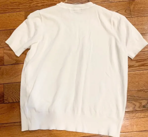 M&S Marks & Spencer White Knitted Crew Neck Short Sleeve Top – US 10 / UK 12 - Image 5