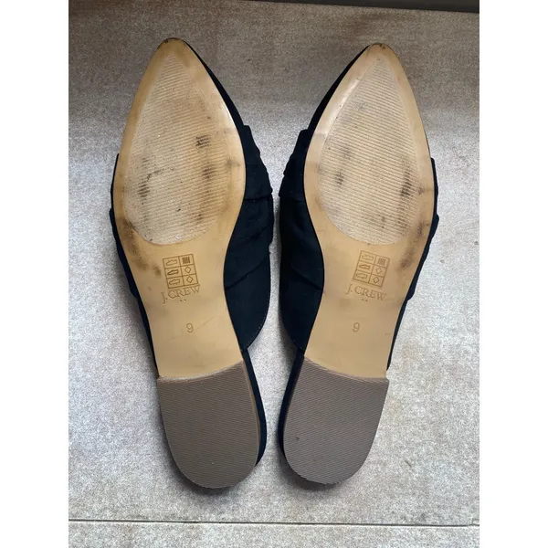 J.Crew Pointed Toe Slip-On Loafers Black Suede Knotted 9 Preppy Yacht‎ City Luxe - Image 4