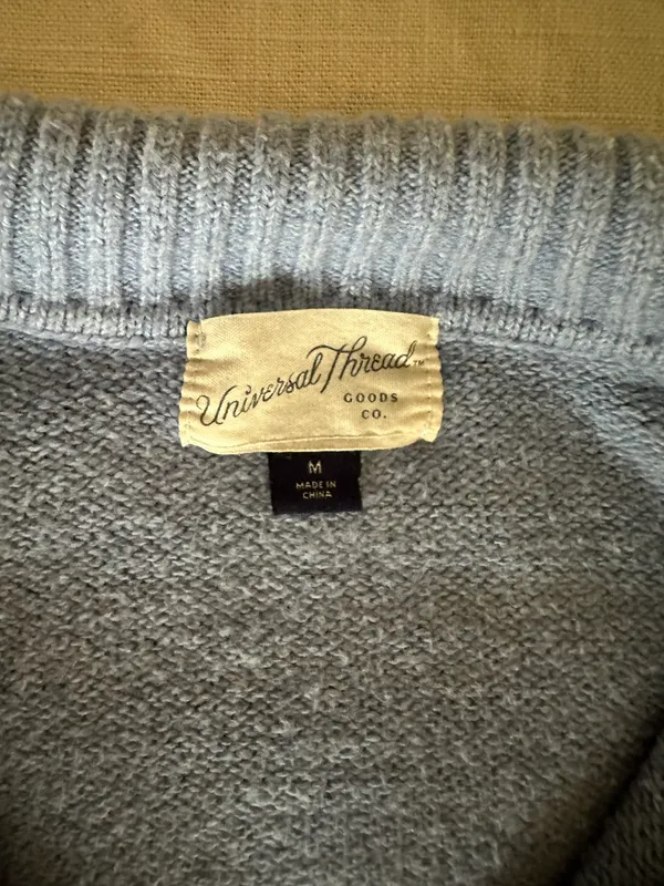 Universal Thread 3/4 Zip Fleece Blue Size M - Image 3