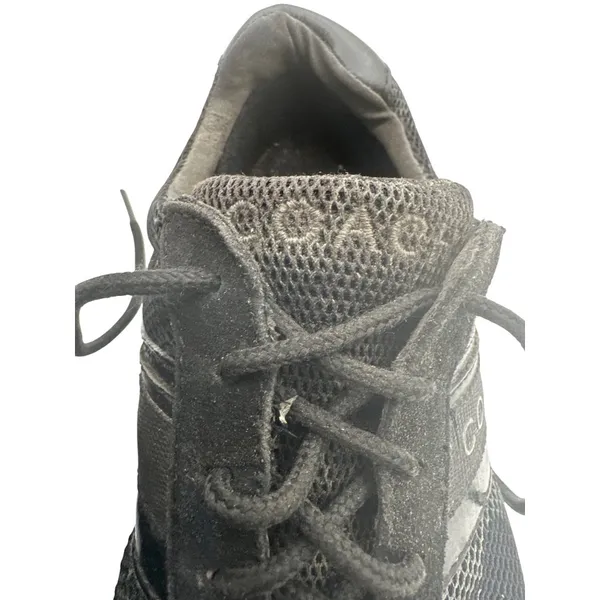 Coach Size 6 Black Monogram Sneakers Mesh Leather Trim Lace-Up Casual Shoes - Image 8