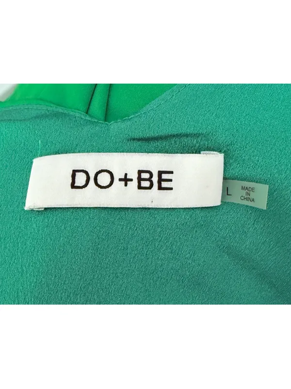 DO+BE Emerald Green Ruffle Wrap Mini Dress Sz L - Image 9