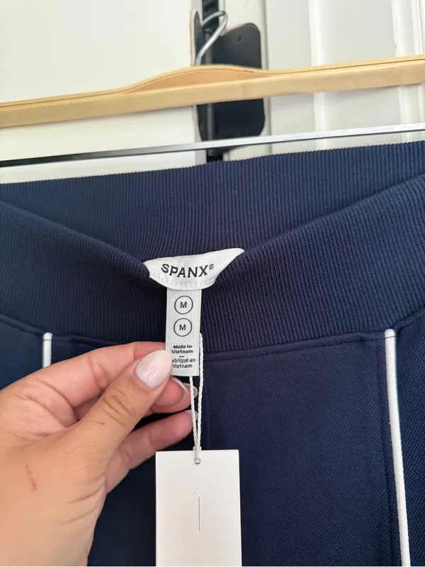 Spanx‎ airpique timeless navy blue straight track pants new NWT - Image 4