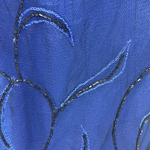 Vtg Beaded Gown Slip Dress Blue 12 Prom Whimsigoth Formal Goth Cassandra Stone - Image 6