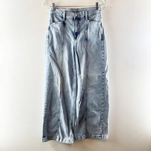 Gap Stride High Rise Light Wash Denim Wide Leg Jeans Light Indigo Blue 27 / 4 P - Image 3