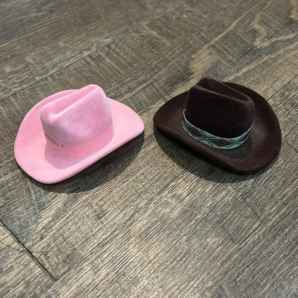 AWST Int'l Horse‎ Head Earrings w/Brown Cowboy Hat Gift Box NEW - Image 2