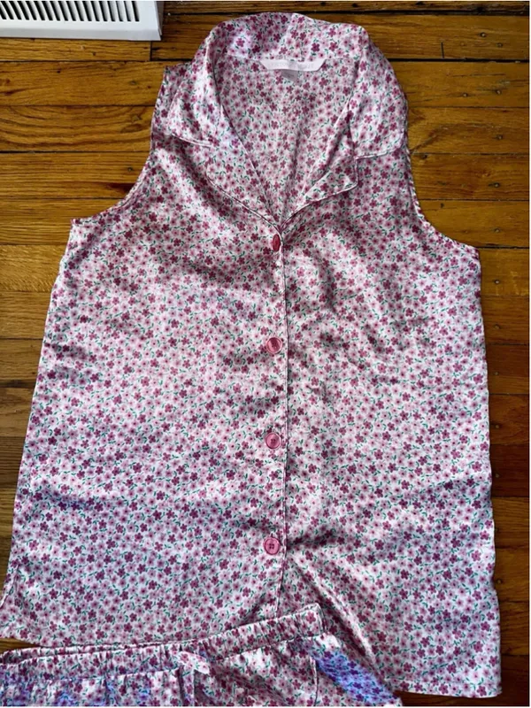 Vintage Victoria’s Secret Pink Label Country Micro-Floral Satin Pajama Set Y2K - Image 5
