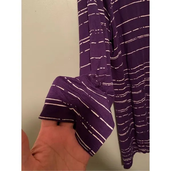 APT 9 Purple Long Sleeve V Neck Tunic Top Size XL - Image 3