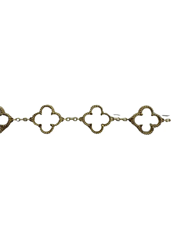 (RB) Clover Four Leaf Gold Tone Mother of Pearl Bracelet Designer Inspired - Image 5