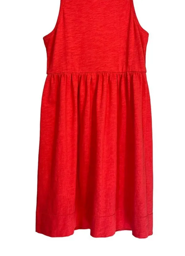 J. Crew Women’s Coral Sleeveless Nautical Button Front A-Line Dress #88409 Size S - Image 8