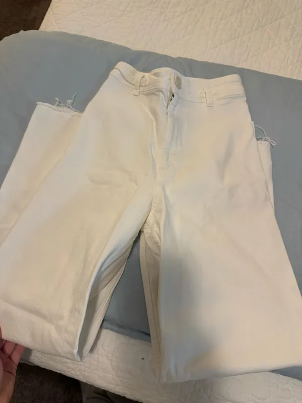 ZARA Marine Straight Jeans White - Image 2