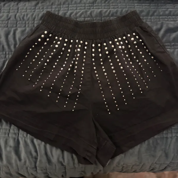 TCEC Black Studded Top and Shorts Set - Image 3