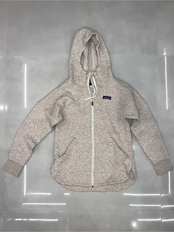 PATAGONIA Women's Cotton Quilt Hoodie Hethered Beige - Image 4
