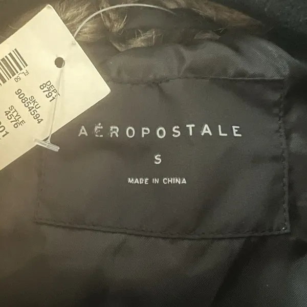 Aeropostale Juniors Puffer Jacket Small Hooded‎ Black Size undefined - Image 3