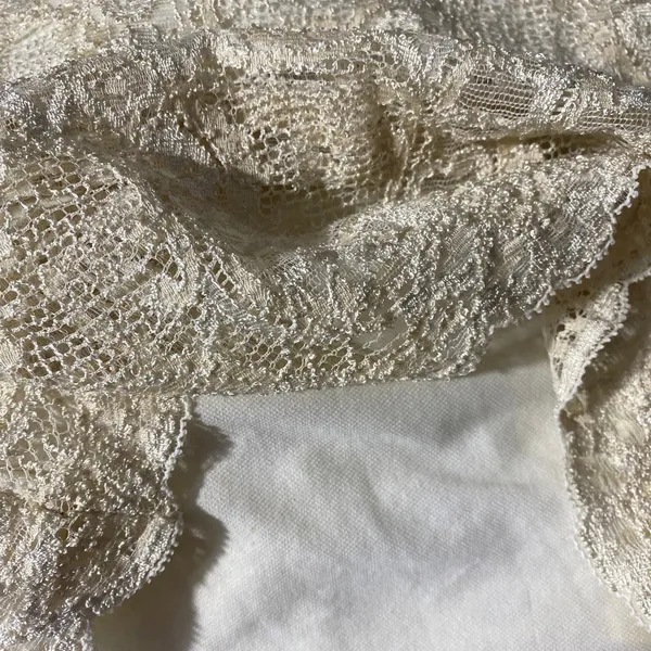 Lillie Rubin Vintage Stretch Lace Sleeveless beige Blouse women sz S - Image 6