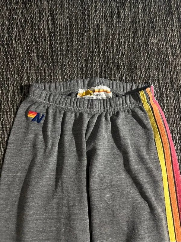 Aviator Nation 5 Stripe Jogger Sweatpant Grey Size XS - Image 4