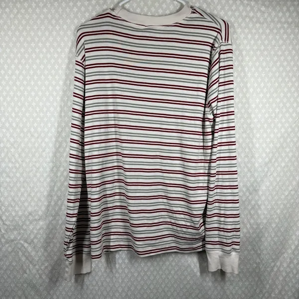 Pact Red Cream Organic Cotton Striped Long Sleeve Pajama Top‎ - Image 3