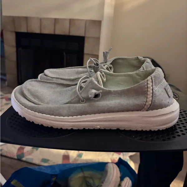 Hey Dude Wendy Slub Canvas Chambray Light Grey Women’s Size 6 - Image 7