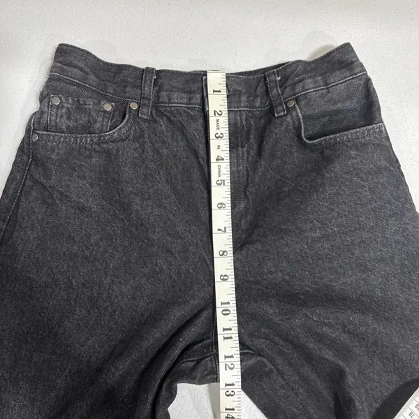 Zara Jeans Wide Leg High Rise Womens 4 Black Denim Pants Grunge Streetwear - Image 7