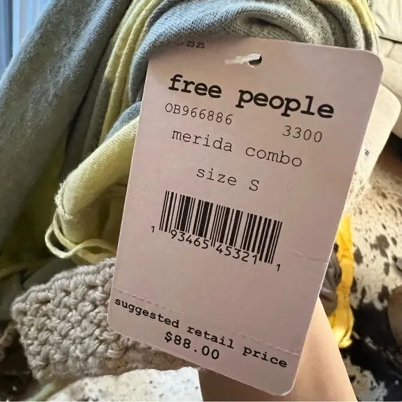 FREE PEOPLE‎ NWT Luca Crochet Stripe Knit Dress/Tunic Size Small - Image 6
