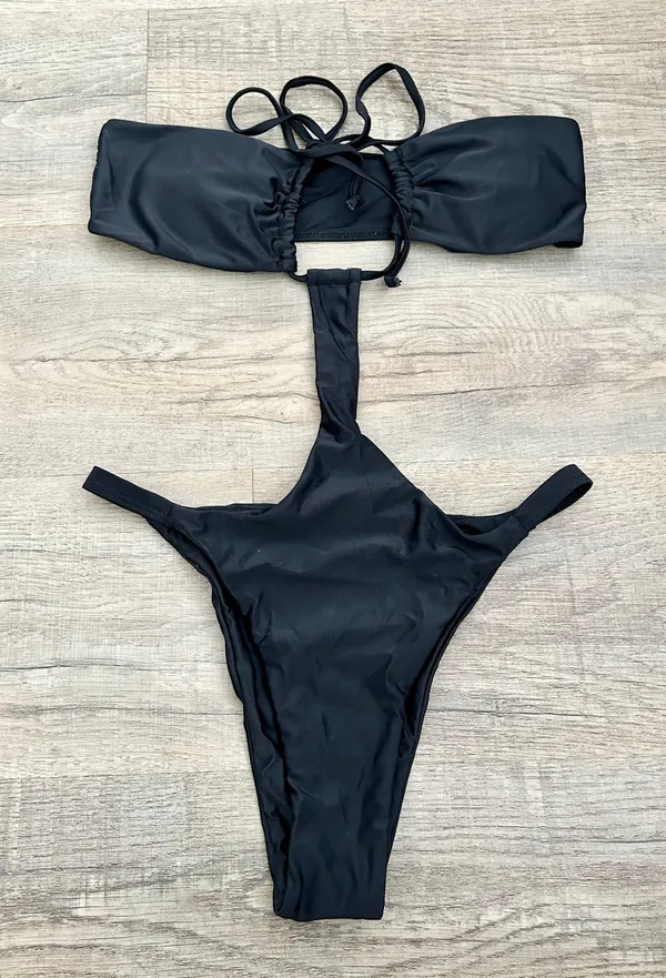 Matte Collection black cut out one piece bikini size M. - Image 8