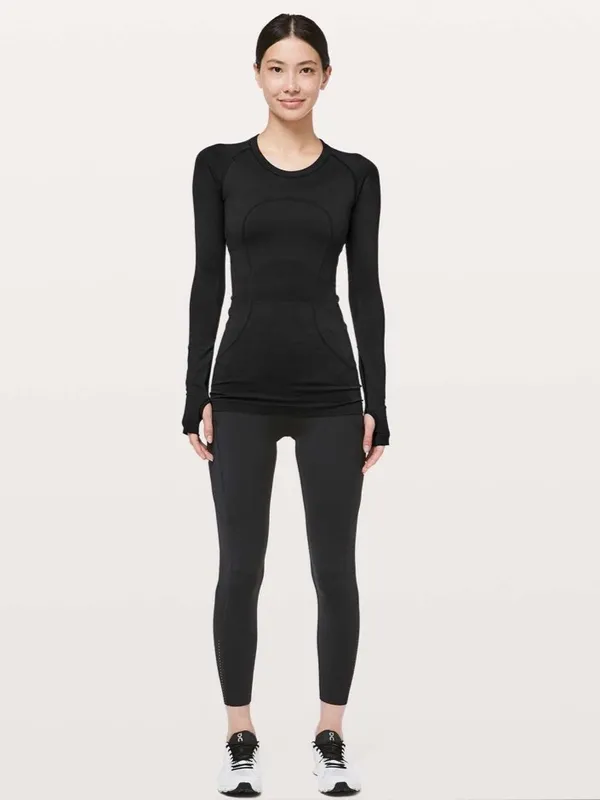 Lululemon Swiftly Tech Long Sleeve Crew Top Lunar New Year Size 4 Black Workout - Image 3