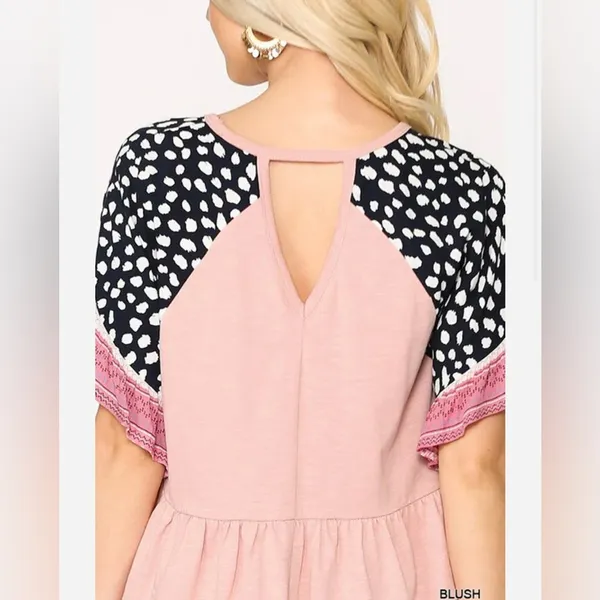 Women's Gray and Patterned Top Size L - Image 5