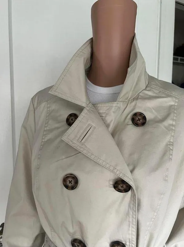 Merona Short Trench Coat size Large - Image 2