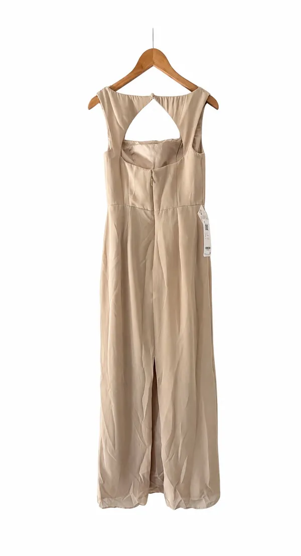 Azazie Flori Champagne Sheath Square Neckline Chiffon Dress - Image 4
