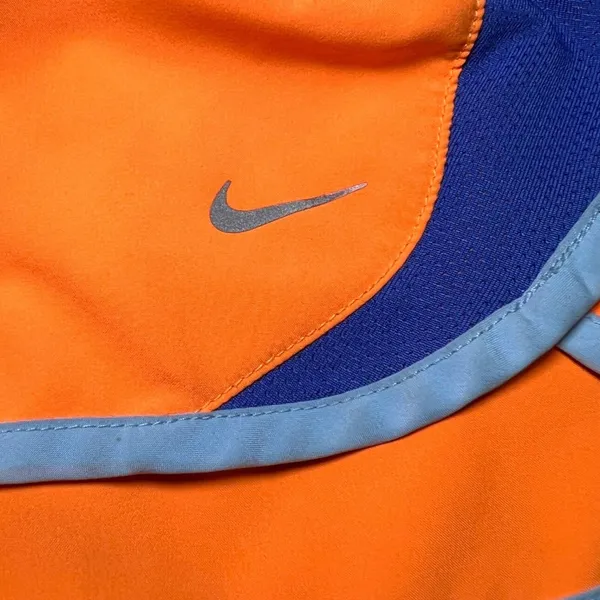 Nike Dri-FIT Womens Size Medium Running Shorts Orange‎ Blue Athletic Gym Workout - Image 10