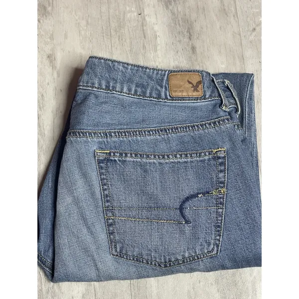 American‎ Eagle Women's Jeans Size 10 Regular Blue High Rise Straight Leg Bag6 - Image 8