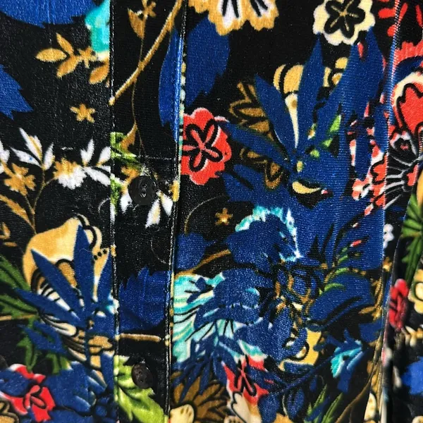 Velvet Serengeti Multicolored Floral Print Button Up Long Sleeve Dress Womens XL - Image 8