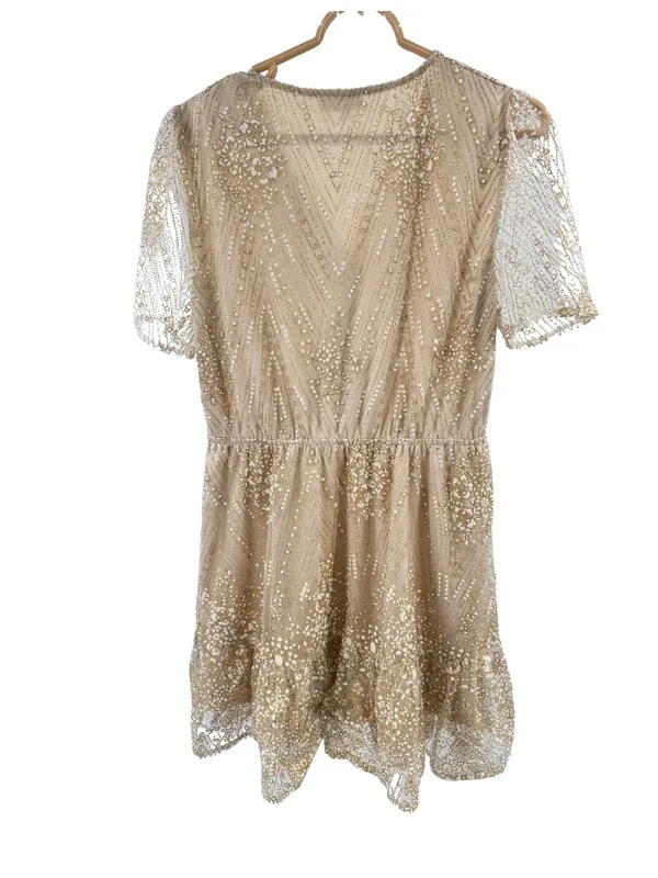 Southern Fried Chics sheer overlay glitter mini dress XL sparkly feminine party - Image 2