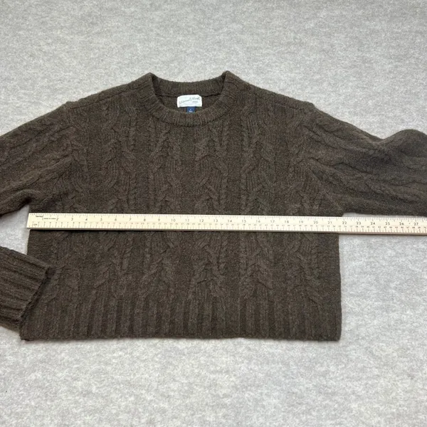 Universal Threads Brown‎ Cable Knit Crewneck Sweater Small Oversized LN Fisherman - Image 5