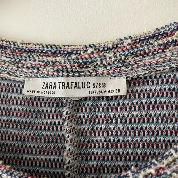 Zara Tweed Rainbow Frill Dress with Pearl‎ Detail - Image 6