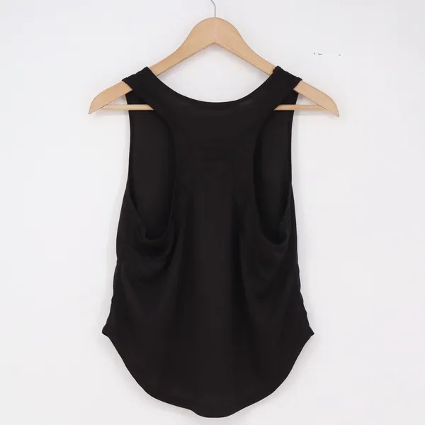 Unbranded Tank Top Womens S Racerback Black Curved Hem Excellent - Image 2
