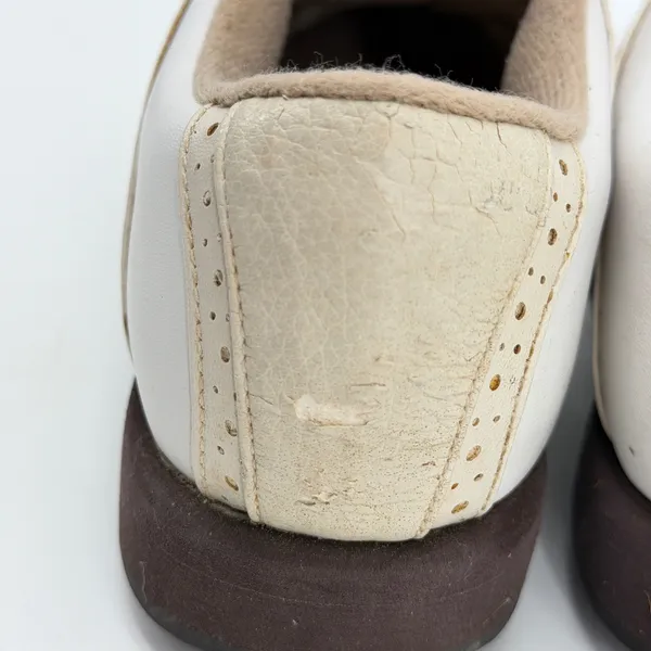 FootJoy 48709 Womens White Tan Leather Saddle Golf‎ Shoes Size 8 M - Image 4