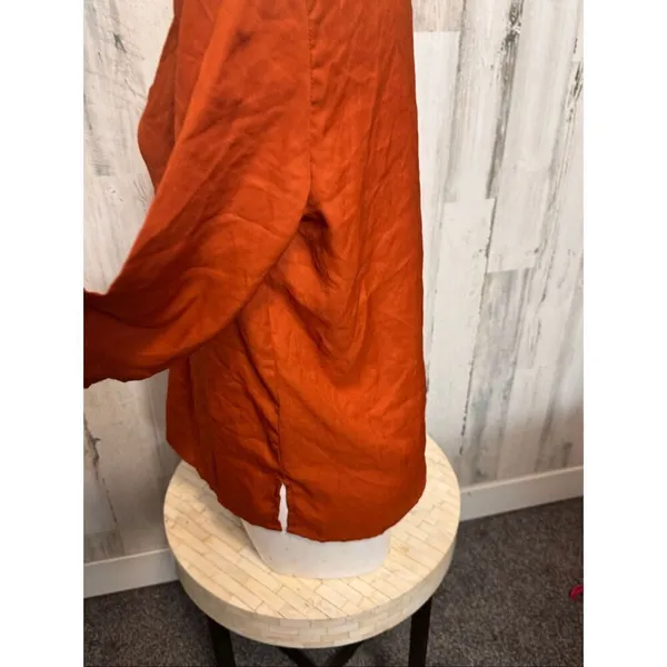 Truth NYC Rust Orange Lace-Up Blouse Women’s Size M - Image 2