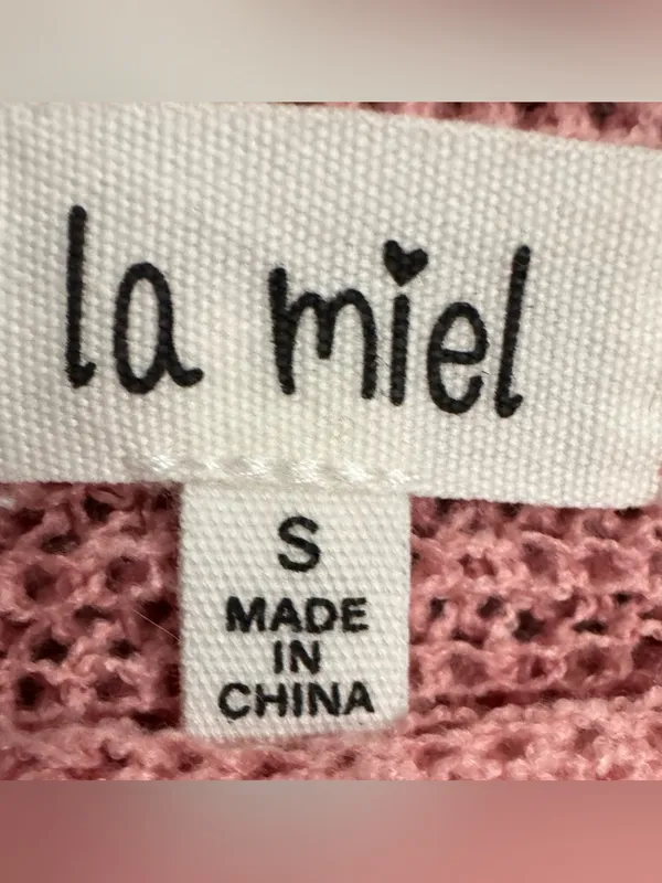 LA MIEL Dusty Rose Pink Knit Sweater Cropped Boat Neck Long Sleeve Small NWT - Image 6