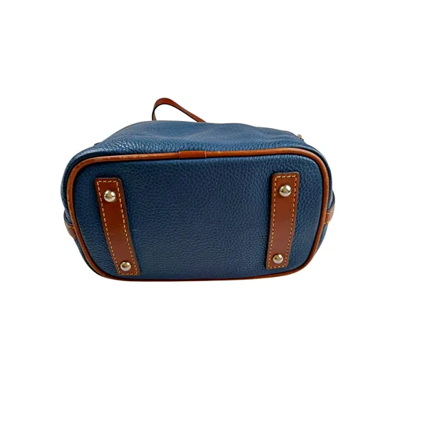 Dooney & Bourke Pebble Grain Leather Zip Sac Crossbody Bag Purse Jeans Blue - Image 3