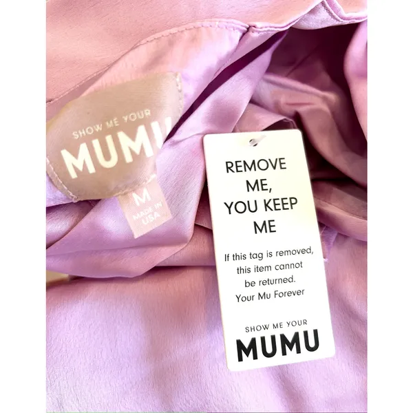 Show Me Your Mumu Mina Midi Dress Purple Pink Luxe Satin M NWT - Image 6
