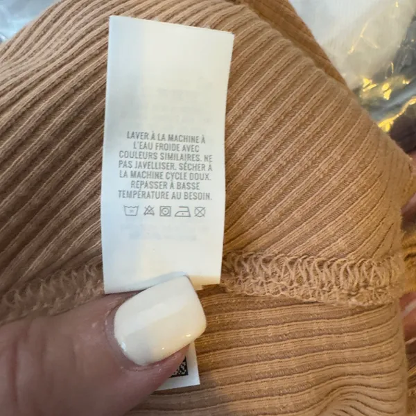 205 | Aerie Ribbed Corset Seam Crop Tank Top Tan Women XL Boho Summer Y2K - Image 8
