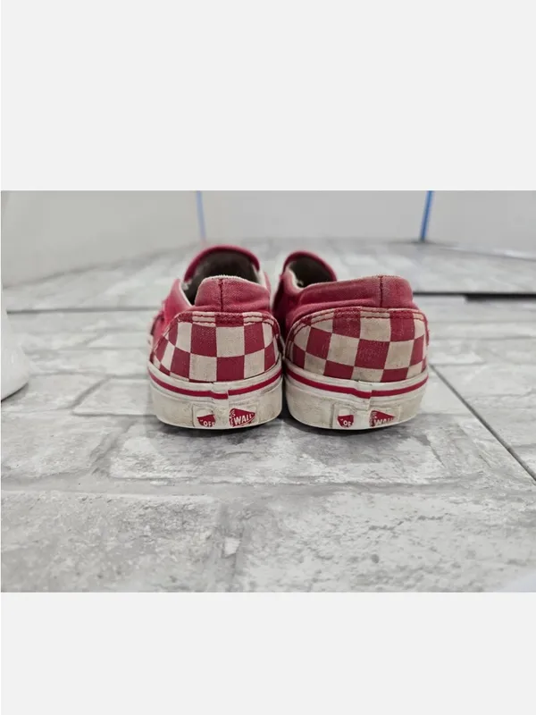 Woman’s Van’s Red Checkerboard Slip-On Shoes - Image 2
