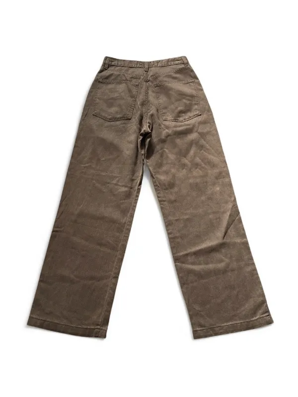 Banana Republic Women’s Wide-Leg Denim Pants in Brown Tencel Cotton Blend Size 6 - Image 2