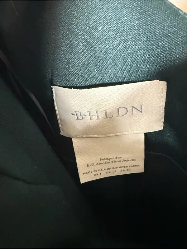 BHLDN Ana Crepe Emerald Green Midi Dress Size 8 - Image 5