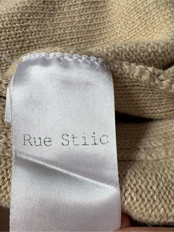 Rue Stiic L Cream Cotton Knit Open Back Tie Back Cropped Top - Image 7